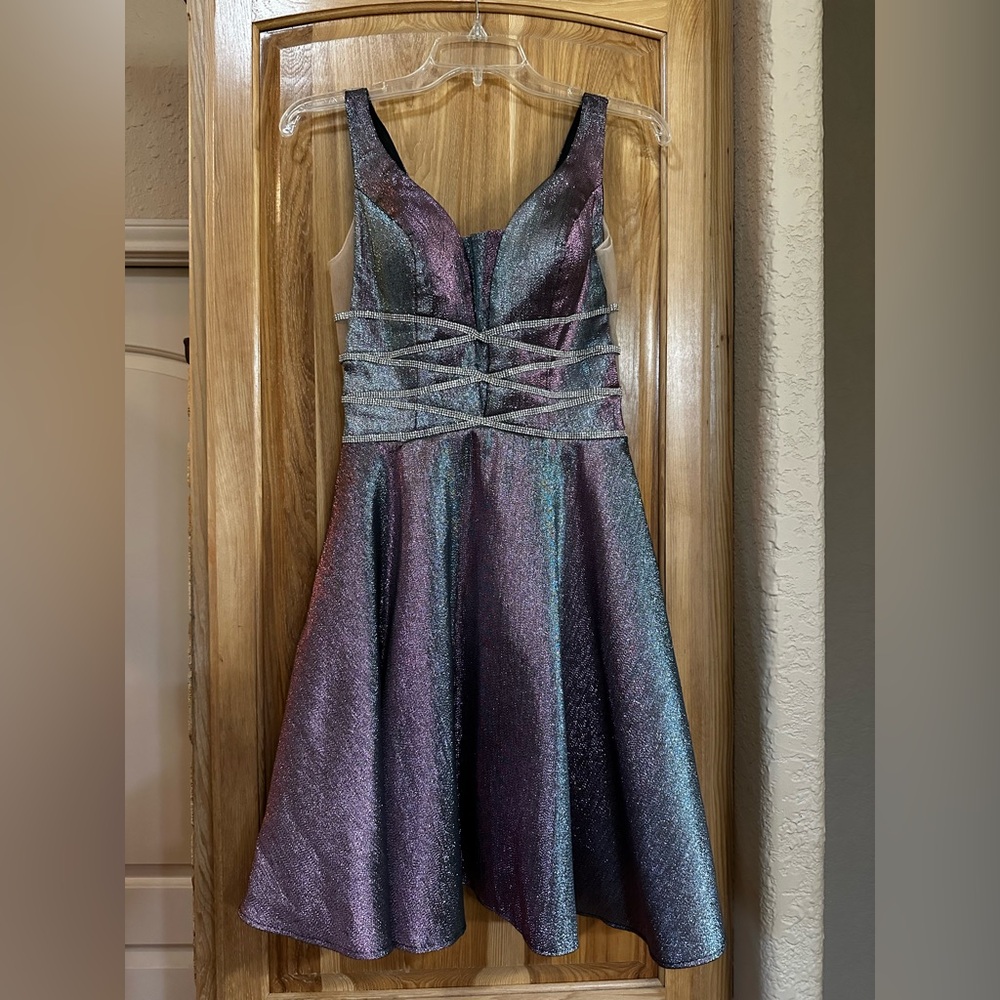 Let’s Shimmering Multicolor Sleeveless Dress Size XS